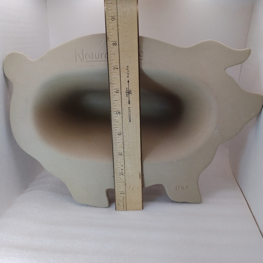 Haeger Natural Stone Microwave BACON COOKER Pig Shaped Piggy for Perfect Bacon - Picture 7 of 10